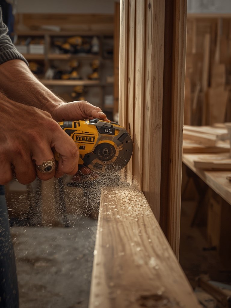 cordless oscillating multi-tool in action