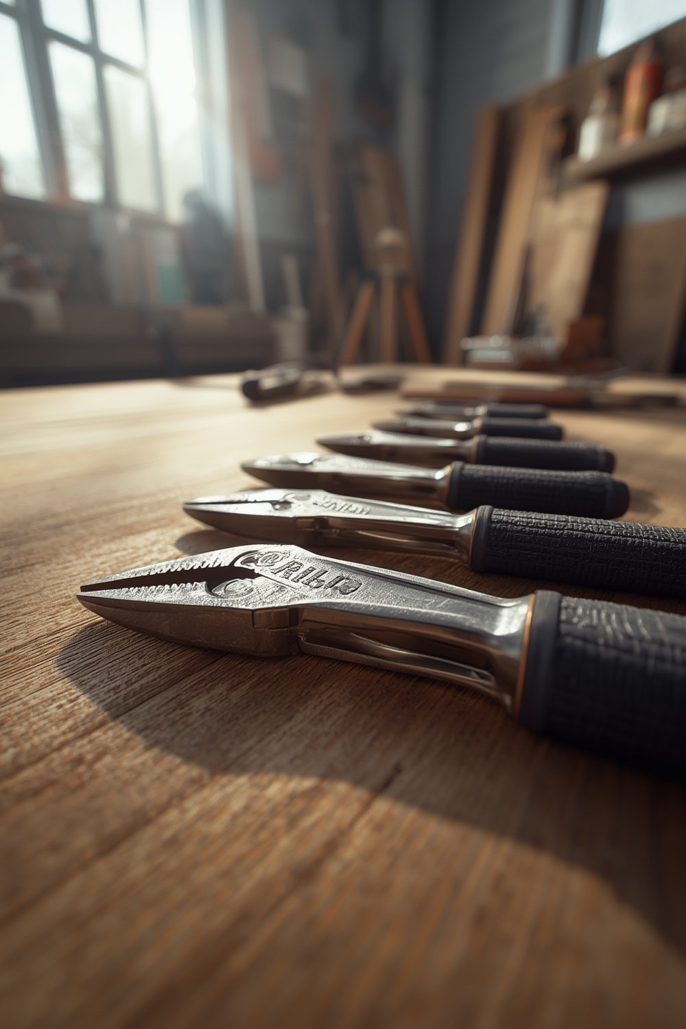 groove pliers cutting through thick branch