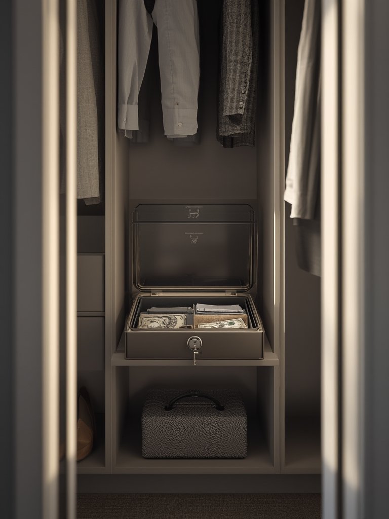 Home safe digital lockbox open