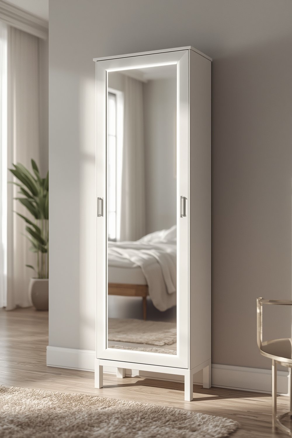 mirror jewelry cabinet with full length mirror and storage compartments