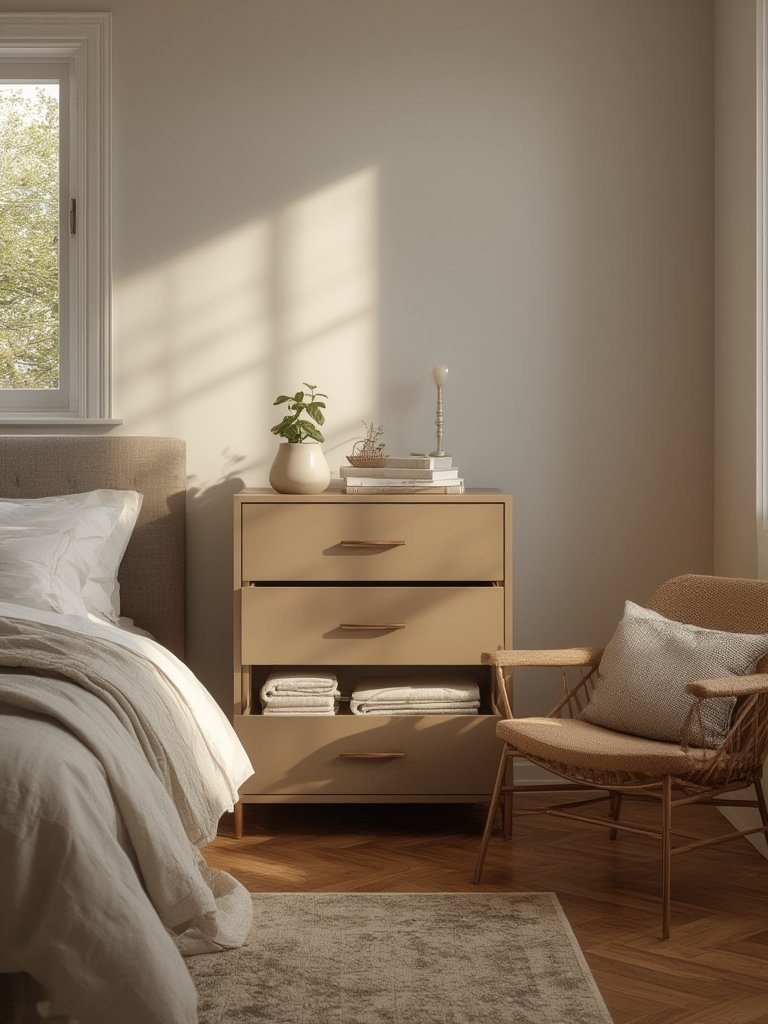 modern dresser with fabric drawers for versatile storage