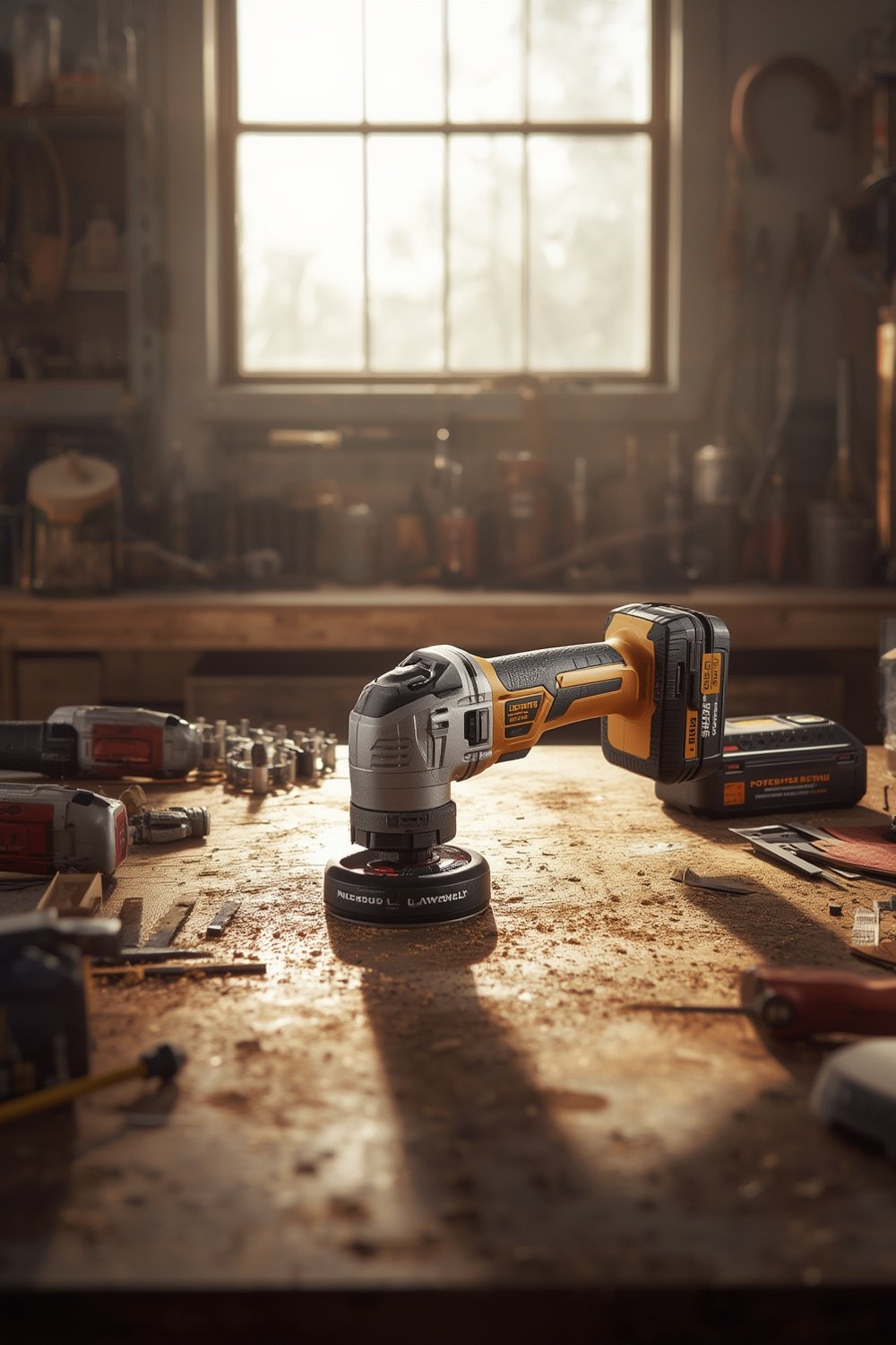 oscillating tool cutting through thick branch