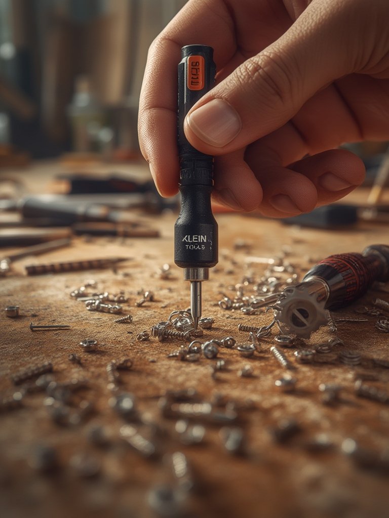 screwdriver magnetizer Klein Tools MAG2 attached to key ring for tool bag accessories