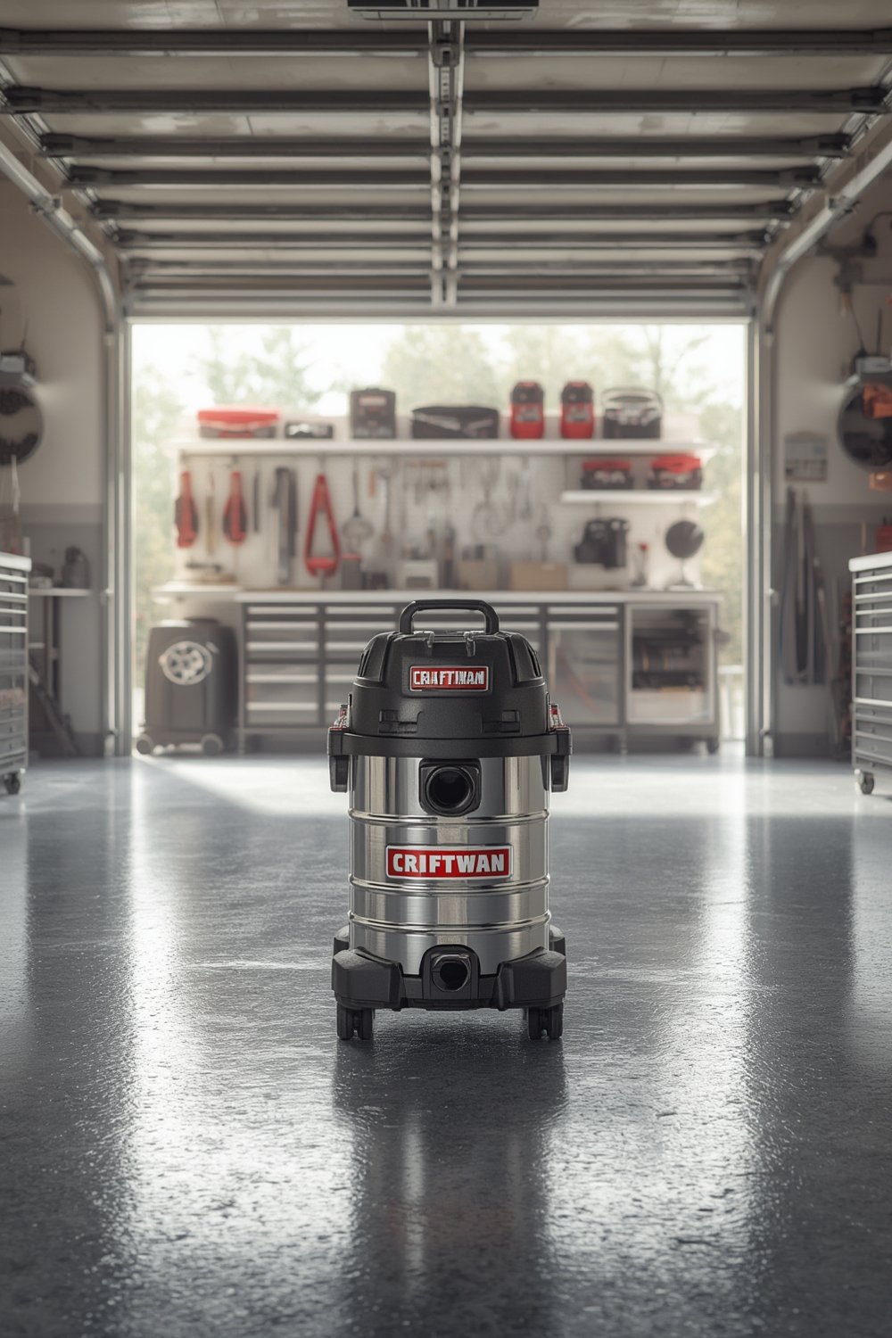 shop vacuum clearing up renovation debris